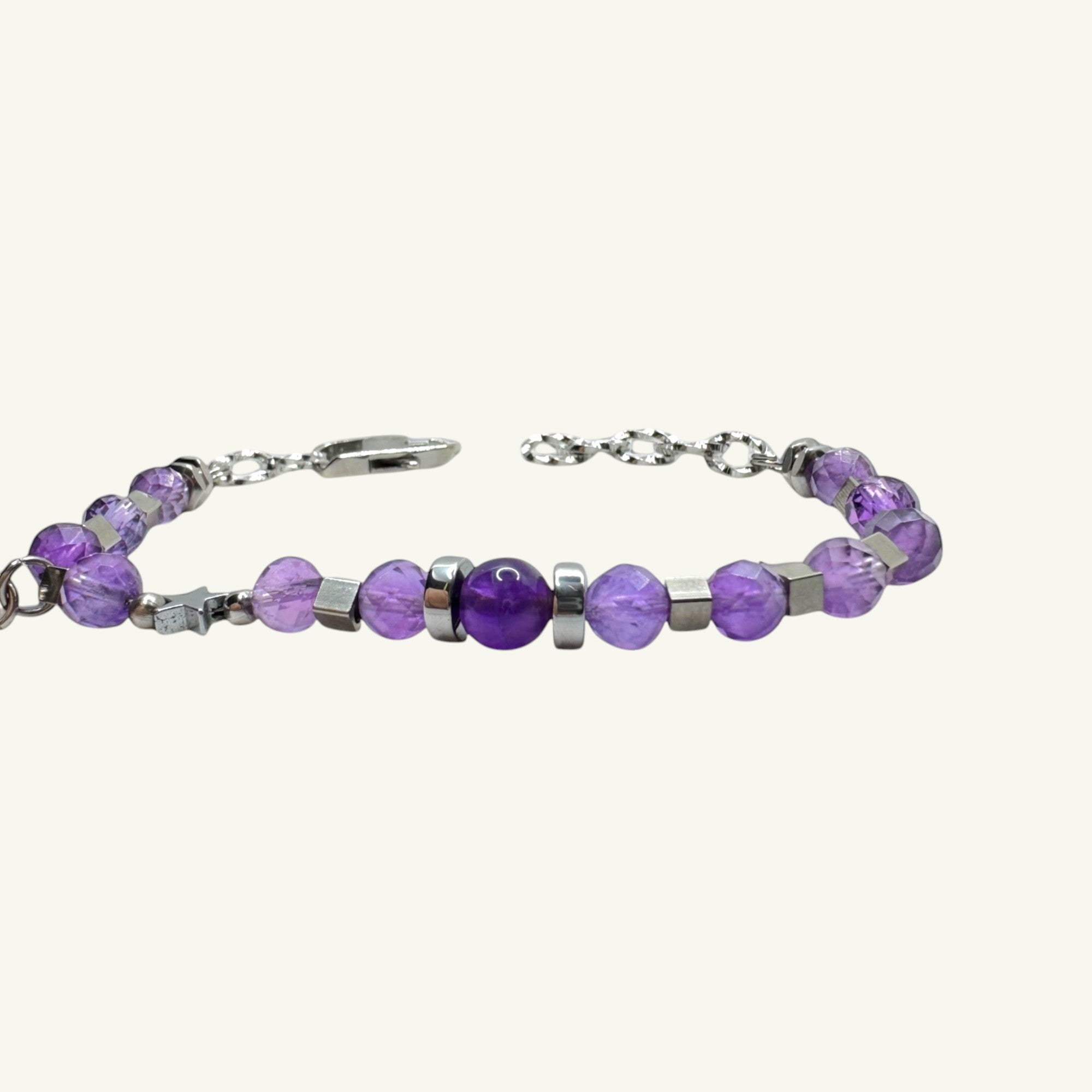 Bracciale ametista sfaccettata con stella Sharifa Crystals